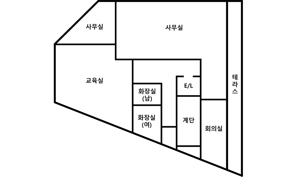 천안돌봄사회서비스센터 지상 2층 평면도